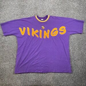 Mens XL Purple Minnesota Vikings Athletic T-Shirt Crew Neck Made USA